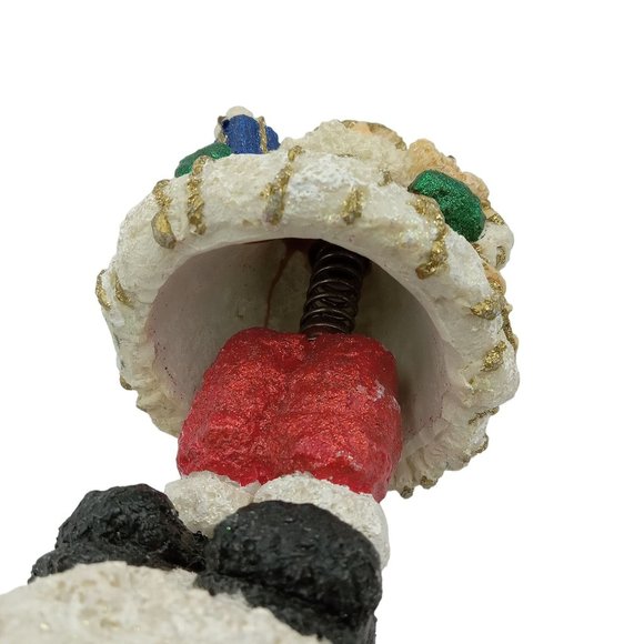 Vintage Glitter Santa On a Spring Wiggles and Dances When Touched - Picture 6 of 8